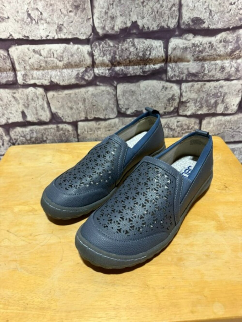 JBU Blue Flats With Decorative Cutouts Size 8